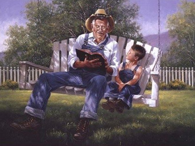 CRAFTS Grandpa Reading The Bible Cross Stitch Pattern***LOOK***Buyers Can Download Your Pattern As Soon As They Complete The Purchase