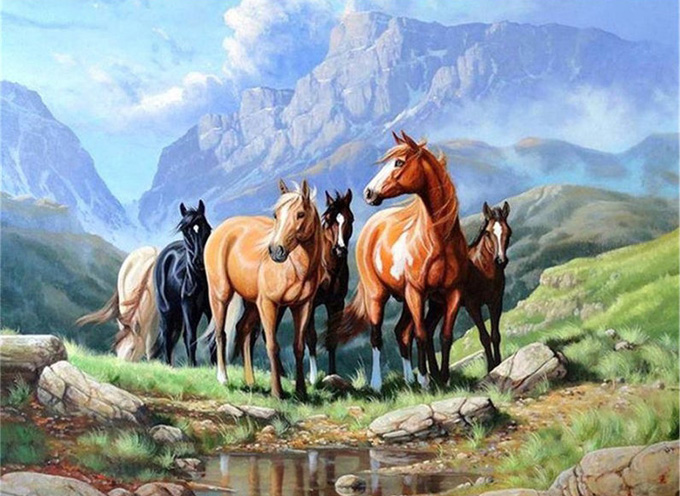 Wild Mountian Horses Cross Stitch Pattern***look***buyers Can Download Your Pattern As Soon As They Complete The Purchase