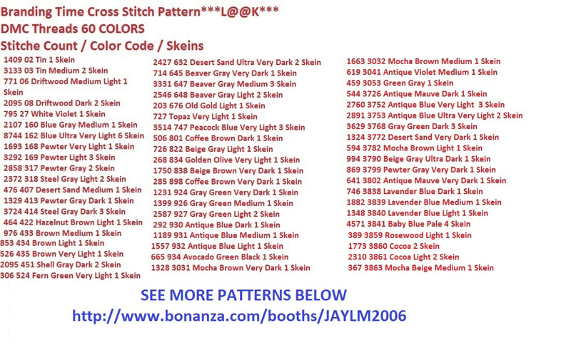 Branding Time Cross Stitch Pattern***look***buyers Can Download Your ...
