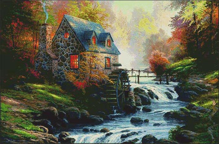 ( Crafts ) Cobblestone Mill Cross Stitch Pattern***look***buyers Can Download Your Pattern As Soon As They Complete The Purchase