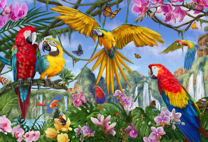 ( Crafts ) Tropical Birds Cross Stitch Pattern***look***buyers Can Download Your Pattern As Soon As They Complete The Purchase