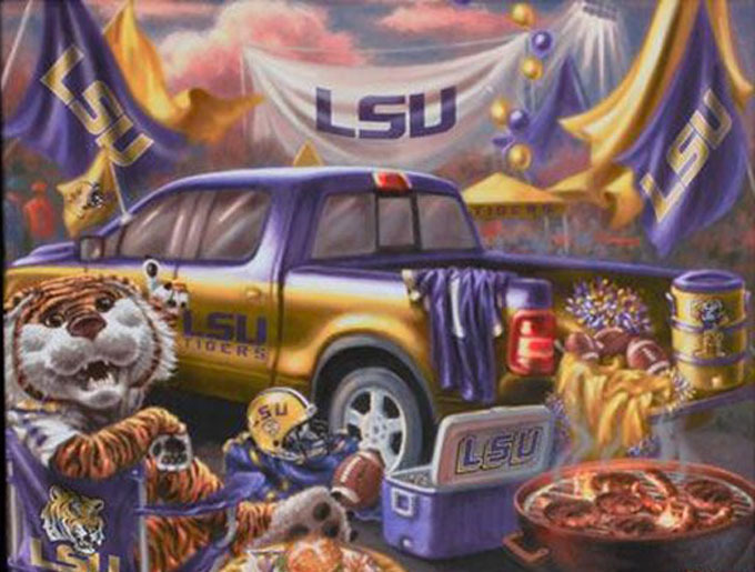 ( CRAFTS ) LSU Tigers Tailgate Cross Stitch Pattern***LOOK***Buyers Can Download Your Pattern As Soon As They Complete The Purchase