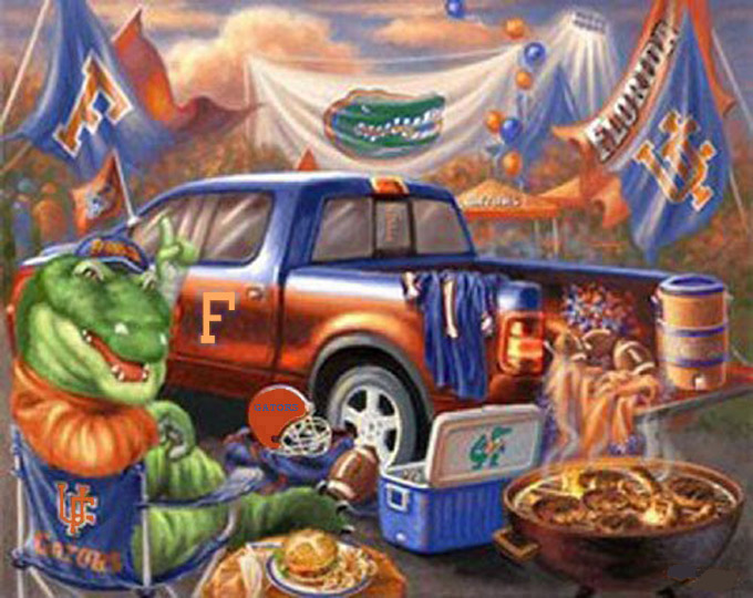 ( CRAFTS ) Florida Gators Tailgate Cross Stitch Pattern***LOOK***Buyers Can Download Your Pattern As Soon As They Complete The Purchase