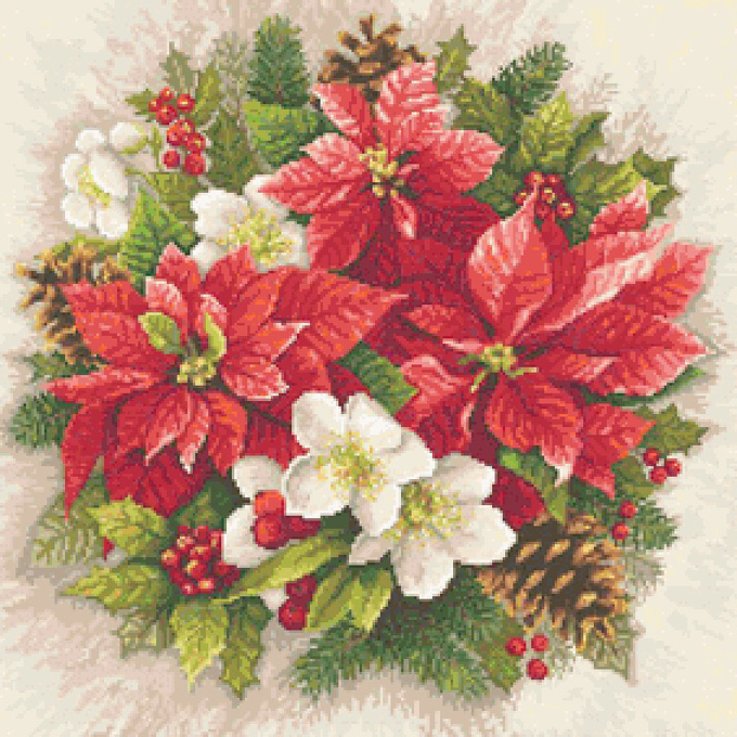 ( CRAFTS ) Holiday Poinsettas Cross Stitch Pattern***L@@K***Buyers Can Download Your Pattern As Soon As They Complete The Purchase