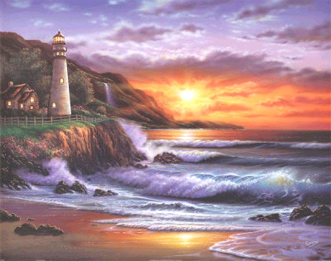 Lighthouse Sunset Cross Stitch Pattern Cross Stitch Pattern***look***buyers Can Download Your Pattern As Soon As They Complete The Purchase