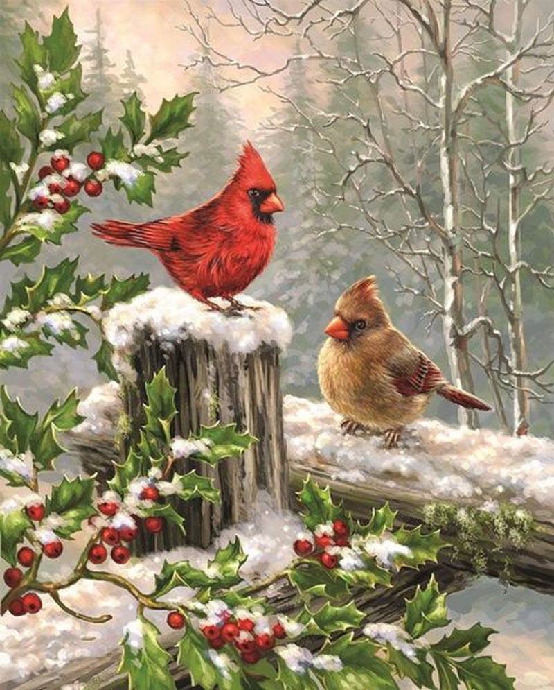 Christmas Cardinal Red Bird Holly Berrys Cross Stitch Pattern***l@@k***buyers Can Download Your Pattern As Soon As They Complete The Purchase