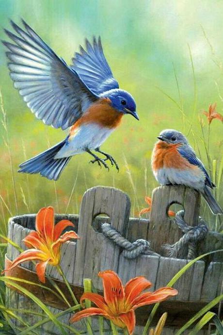 CRAFTS Lillys & Blue Birds Cross Stitch Pattern***LOOK***Buyers Can Download Your Pattern As Soon As They Complete The Purchase