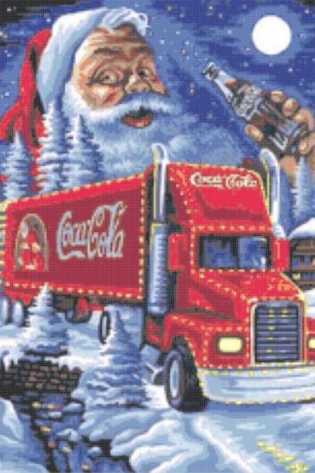 ( CRAFTS ) Cola & Santa Christmas Truck Cross Stitch Pattern***LOOK***Buyers Can Download Your Pattern As Soon As They Complete The Purchase