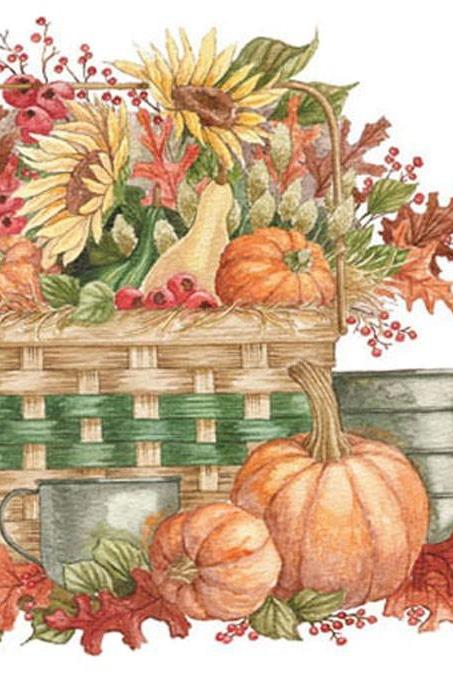 Basket Of Autumn Cross Stitch Pattern***look***buyers Can Download Your Pattern As Soon As They Complete The Purchase