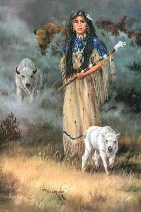 ( Crafts ) White Buffalo Maiden Cross Stitch Pattern***look***buyers Can Download Your Pattern As Soon As They Complete The Purchase