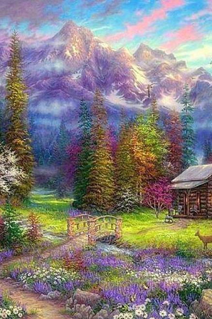 ( CRAFTS ) Mountain Cabin In The Woods Cross Stitch Pattern***LOOK***Buyers Can Download Your Pattern As Soon As They Complete The Purchase