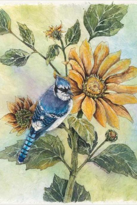 Sunflower Blue Jay Cross Stitch Pattern***LOOK***Buyers Can Download Your Pattern As Soon As They Complete The Purchase