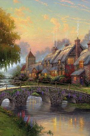 Thomas Kinkade Cobblestone Bridge Cross Stitch Pattern***look***buyers Can Download Your Pattern As Soon As They Complete The Purchase