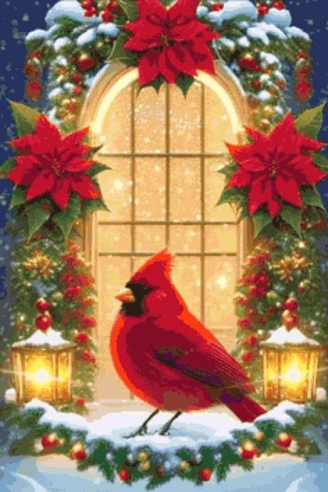 Christmas Cardinal Bird Cross Stitch Pattern***l@@k***buyers Can Download Your Pattern As Soon As They Complete The Purchase