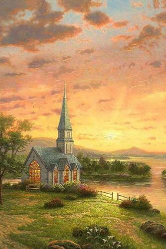 Kinkade Sunrise Chapel Cross Stitch Pattern***l@@k***buyers Can Download Your Pattern As Soon As They Complete The Purchase