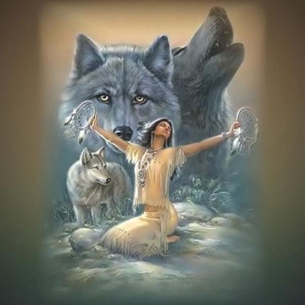 ( CRAFTS )WoLves Indian Maiden Cross Stitch Pattern***LOOK***Buyers Can Download Your Pattern As Soon As They Complete The Purchase