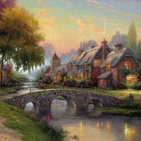 Thomas Kinkade CobbLestone Bridge Cross Stitch Pattern***LOOK***Buyers Can Download Your Pattern As Soon As They Complete The Purchase