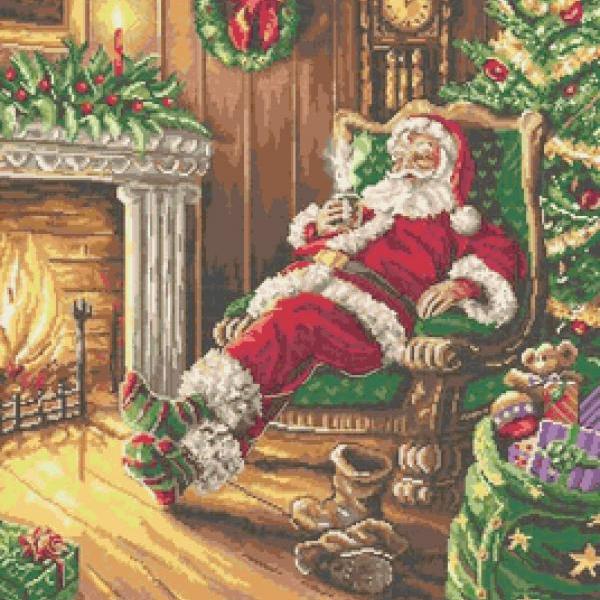 Santa's Rest by the Chimney Cross Stitch Pattern***LOOK***Buyers Can Download Your Pattern As Soon As They Complete The Purchase