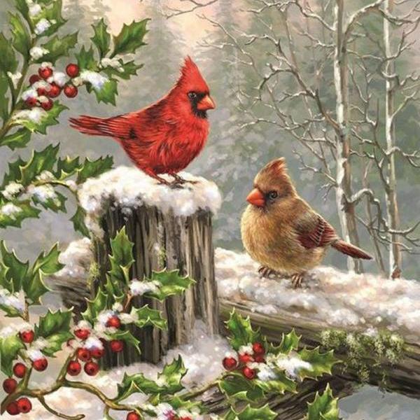 Christmas Cardinal Red Bird Holly Berrys Cross Stitch Pattern***L@@K***Buyers Can Download Your Pattern As Soon As They Complete The Purchase