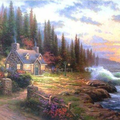 Thomas Kinkade Sea Side Hideaway Cross Stitch Pattern***L@@K***Buyers Can Download Your Pattern As Soon As They Complete The Purchase